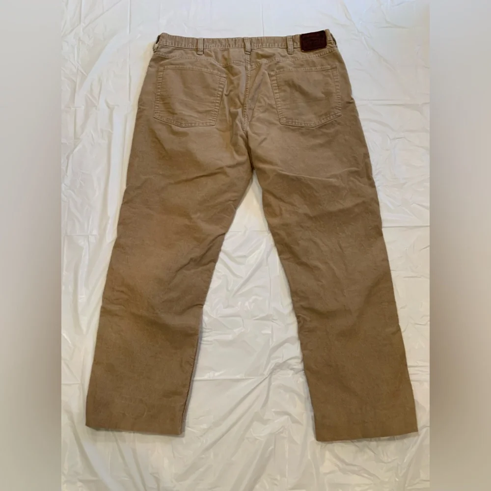 Polo By Ralph Lauren Men's Corduroy Tan Flat Front Pants Size 38x28  SEE Descrip